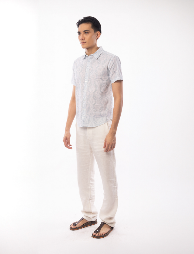 Indie Batik - Qamran Men Slim Fit Short Sleeve Printed Shirt