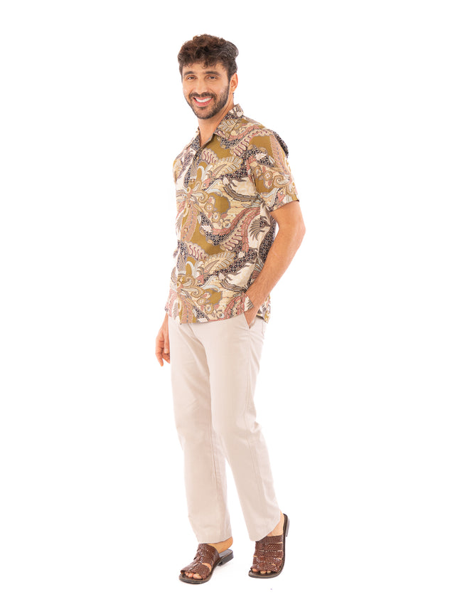 Indie Batik- Rashed Short Sleeve Cuban Collar Shirt
