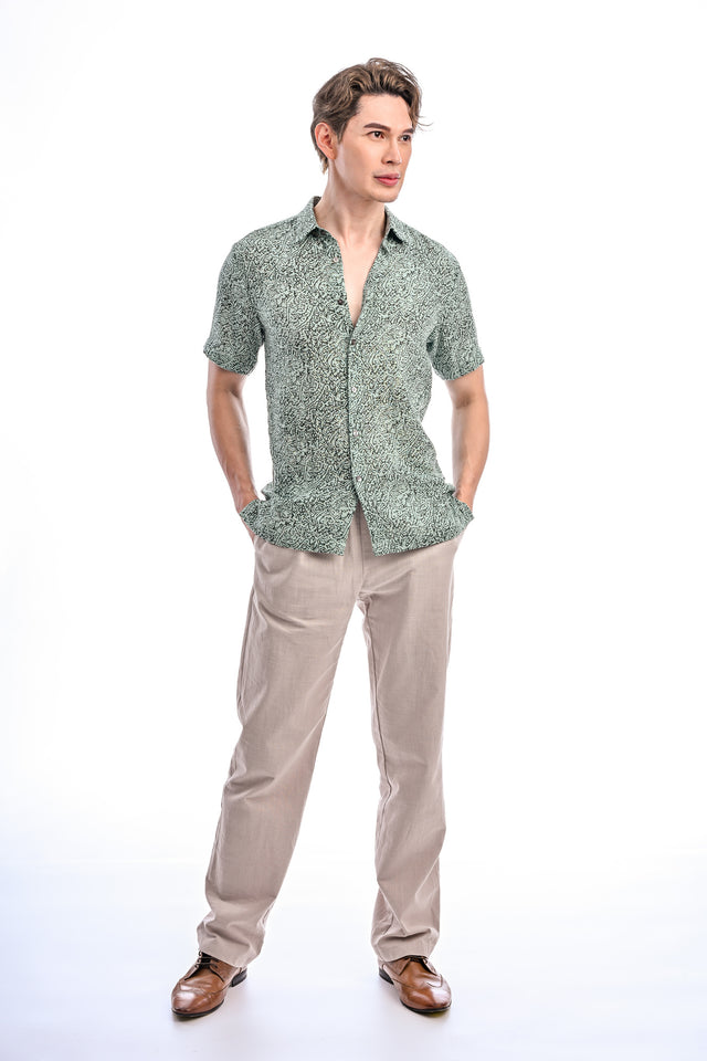 Indie Batik- Mazin Slim Fit Short Sleeve Shirt