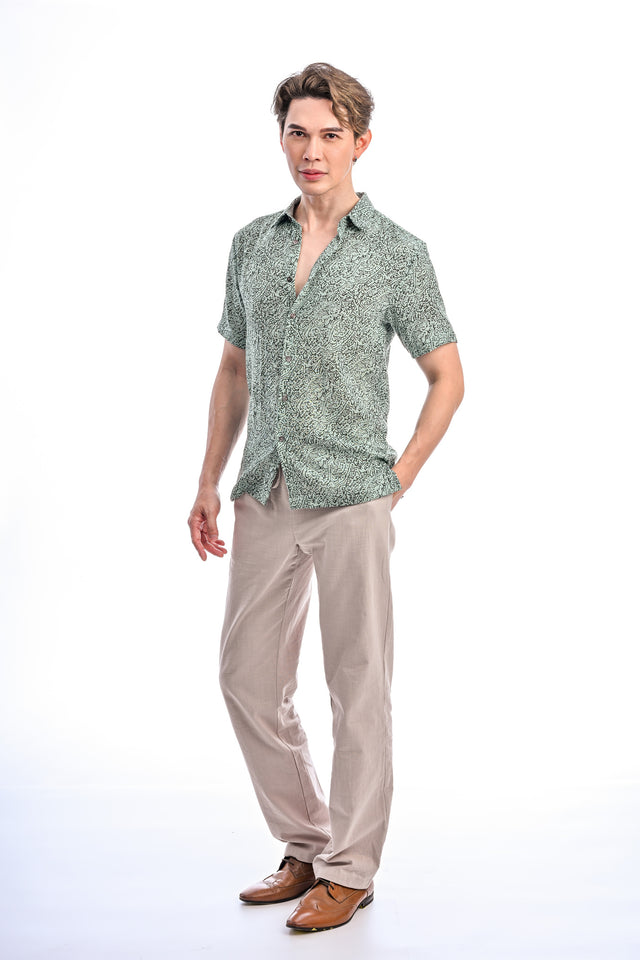 Indie Batik- Mazin Slim Fit Short Sleeve Shirt