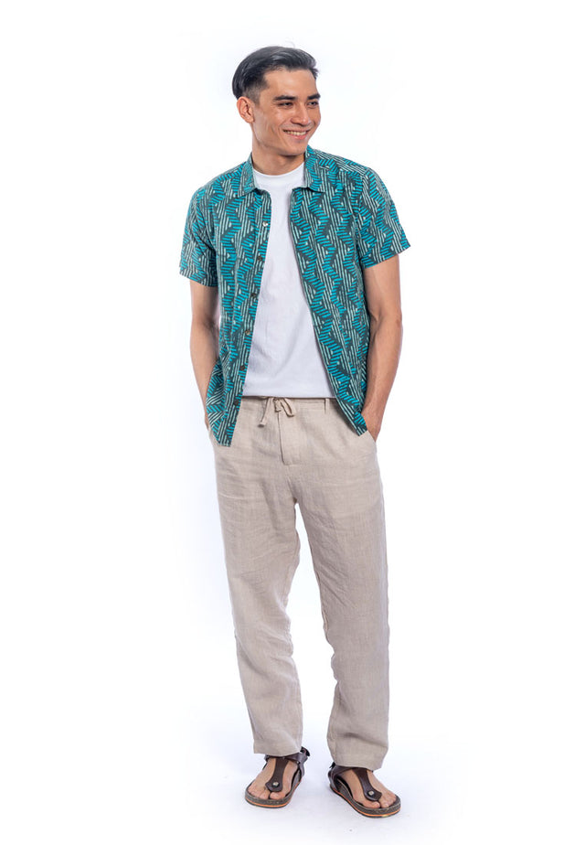 Chatura Short Sleeve Printed Shirt - Green