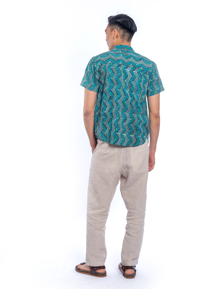 Chatura Short Sleeve Printed Shirt - Green