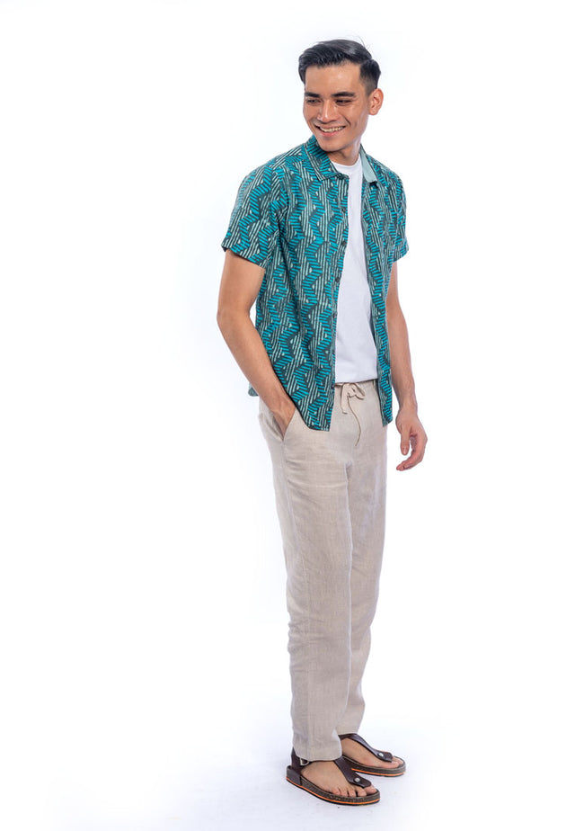 Chatura Short Sleeve Printed Shirt - Green