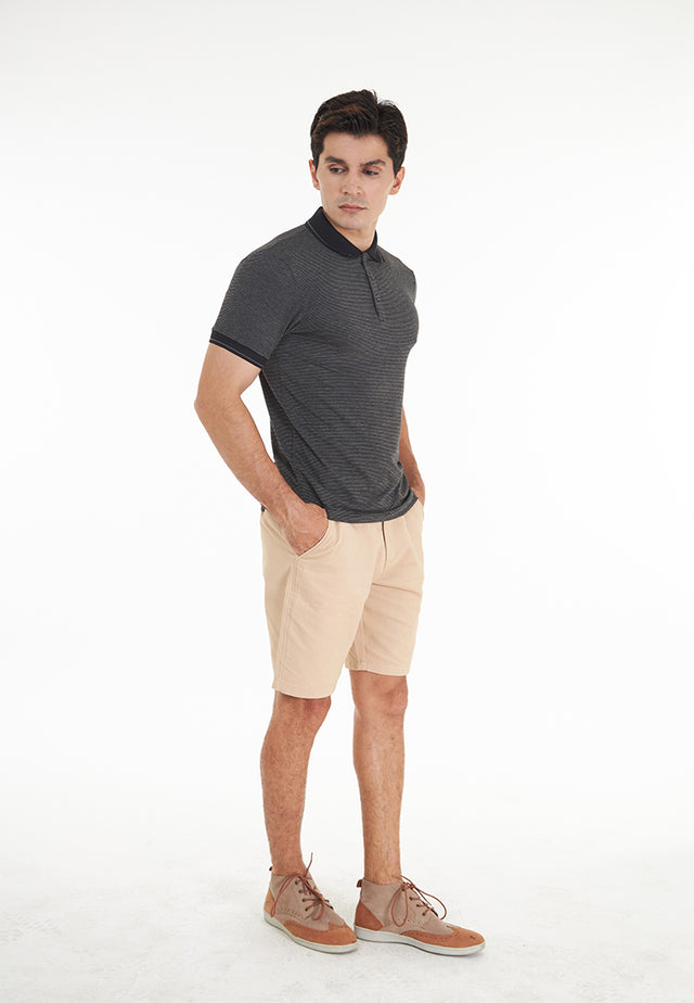 Parker Buttoned Short Sleeve Polo Shirt - Black