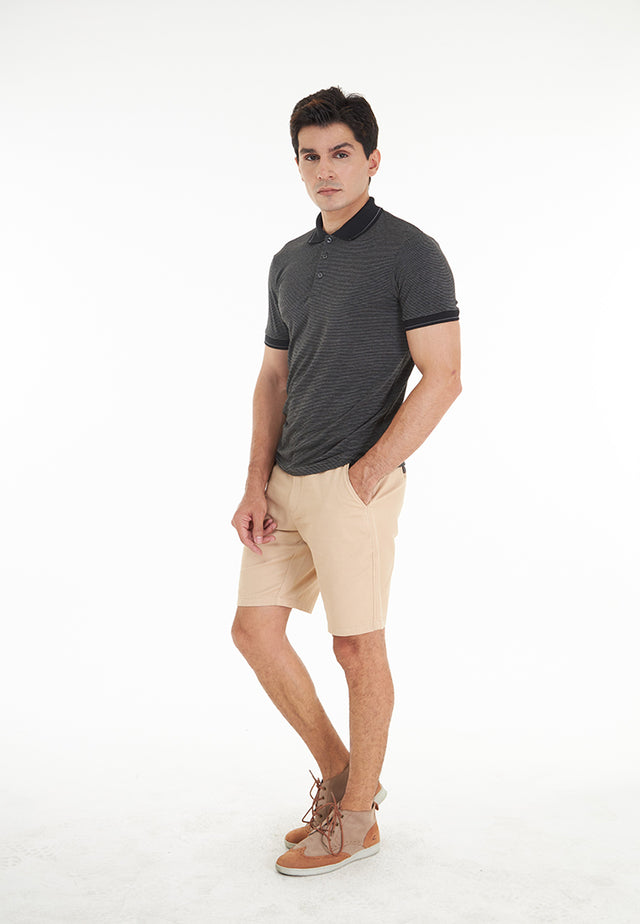 Parker Buttoned Short Sleeve Polo Shirt - Black