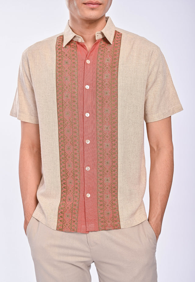 East India Company Tanvik S/Sleeve Embroidery Shirt