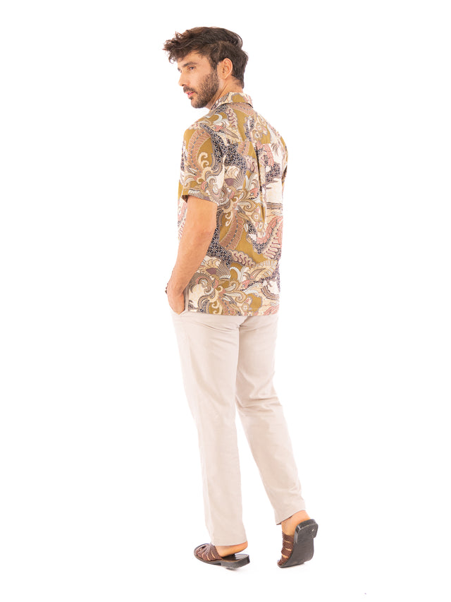 Indie Batik- Rashed Short Sleeve Cuban Collar Shirt