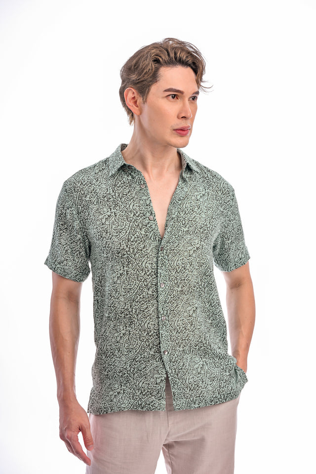 Indie Batik- Mazin Slim Fit Short Sleeve Shirt