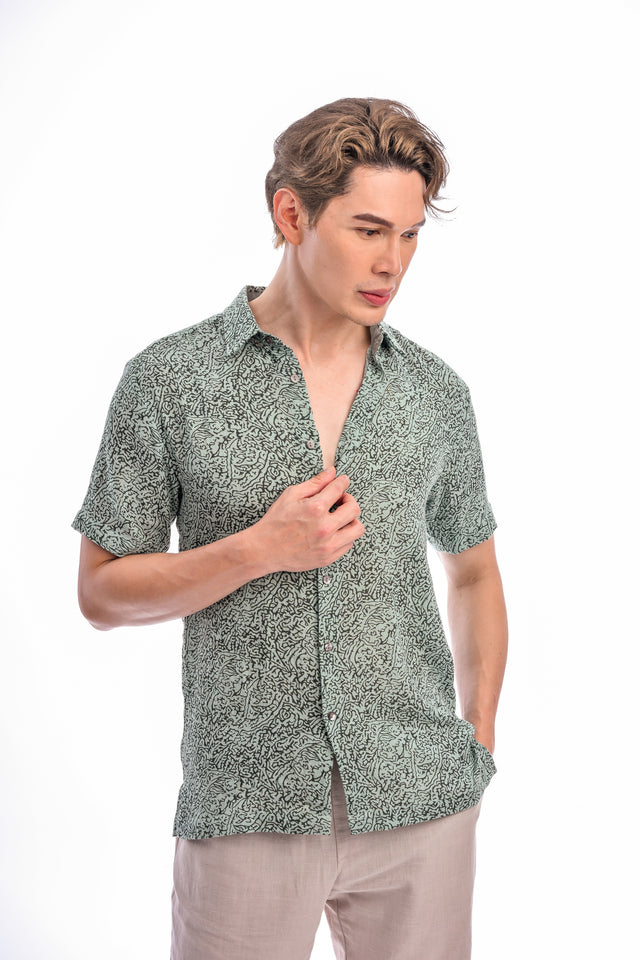 Indie Batik- Mazin Slim Fit Short Sleeve Shirt